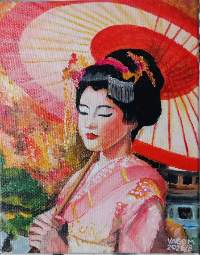 GEISHA CON OMBRELLINO ROSSO